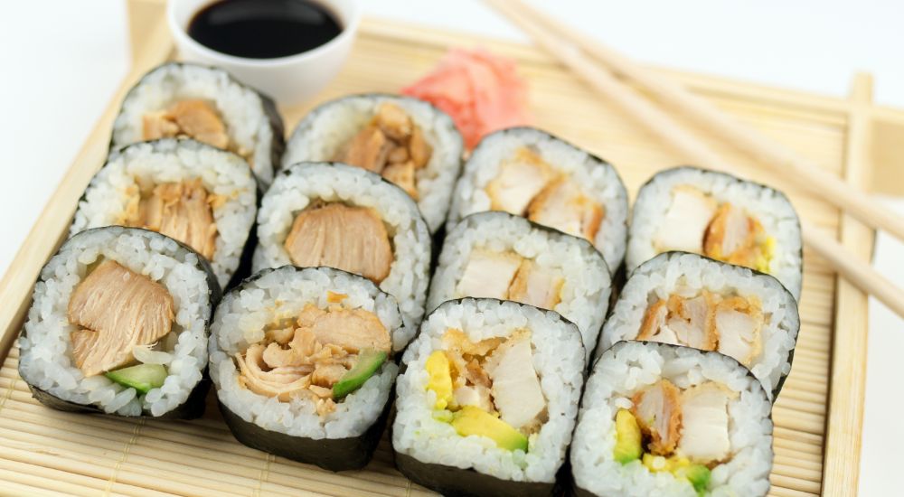 Chicken and Avocado Sushi