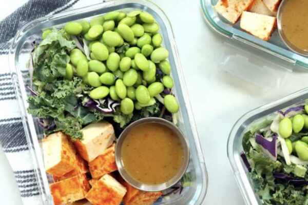Chopped Salad with Sriracha Tofu & Peanut Dressing